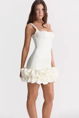 House Of CB Lilou Ivory Ruffle Hem Dress Size M / Au 10 for rent on The Volte - image 5