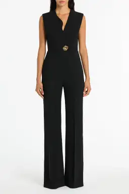 Carla Zampatti Black Crepe Scalloped Jumpsuit Size S/AU 6 for rent on The Volte - image 1