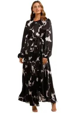 Aje Oxidised Maxi Dress Black Size 14