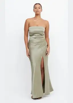 Bec & Bridge The Dreamer Strapless Maxi Dress Sage Green Size 12 / L