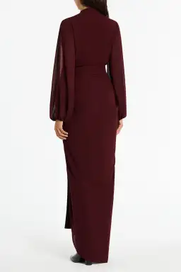 Carla Zampatti Merlot Georgette Waterfall Dress Size 14 for rent on The Volte - image 3