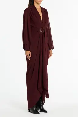 Carla Zampatti Merlot Georgette Waterfall Dress Size 14 for rent on The Volte - image 2