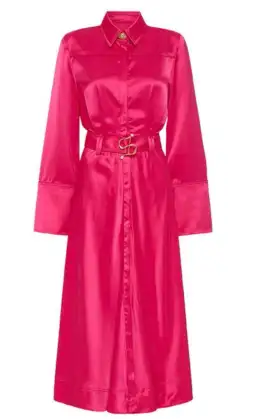 Aje Echo Belted Midi Shirt Dress Hot Pink Size 4 / XXS for rent on The Volte - image 4