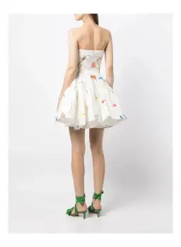 Leo Lin The Fields Embroidered Bustier Mini Dress White Size 8 for rent on The Volte - image 4