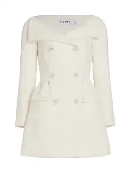 Self-portrait Double-breasted Bouclé Mini Dress Cream Size 10 for rent on The Volte - image 4