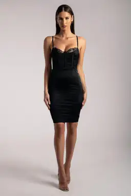 Meshki Antonella Dress Black Size XS/AU 6