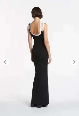 Sir the Label Evalina Cut Out Dress in Black/White  Size 0 / Au 6