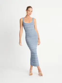 Sheike Hannah Knit Dress Blue Size S/AU 8