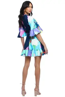 Leo Lin Illusory Mini Dress Multi Print Size 8 for rent on The Volte - image 3