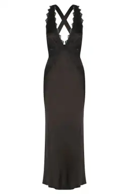 Shona Joy Camille Lace Cross Back Midi Dress Black Size 12 for rent on The Volte - image 3