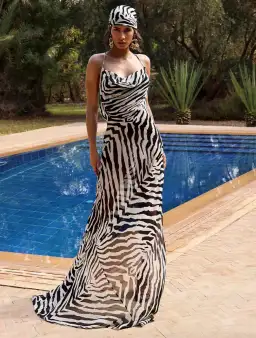 Rat & Boa Zinnia Dress Zebra Print Size M/ 10 for rent on The Volte - image 1