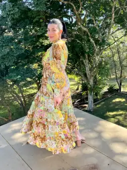 Alemais Matilde Pleat Shirt Dress In Multi Size AU 12 for rent on The Volte - image 1