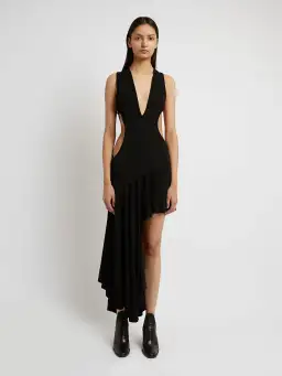 Christopher Esber Asymmetric Hem Dress Black Size 4