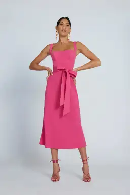 By Johnny Ora Midi Dress Pink Size 8 for rent on The Volte - image 1