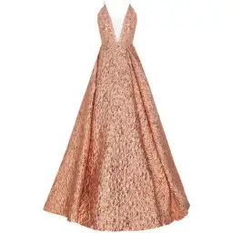 Alex Perry Amelia Ball Gown Peach Metallic Size 6 for rent on The Volte - image 2