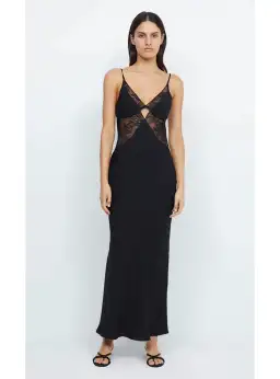 Bec & Bridge Nora Lace Maxi Dress Black Size AU 6 