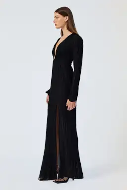 Suboo Crystal V Neck Maxi Dress Black Size M/AU 10 for rent on The Volte - image 3