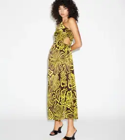 Lover Solana Silk One Shoulder Cut Outs Midi Dress Size AU 12  for rent on The Volte - image 3