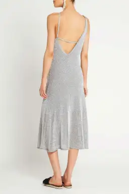 Sass & Bide Liquid Metal Knit Midi Dress Silver Size 8 for rent on The Volte - image 2