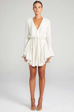 Aimee frill cuff drawstring mini dress for rent on The Volte - image 1