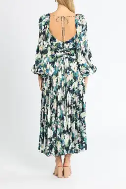 Acler Mattison Dress Navy Posey Blue Multi Print Size AU 6 for rent on The Volte - image 3