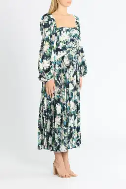 Acler Mattison Dress Navy Posey Blue Multi Print Size AU 6 for rent on The Volte - image 2