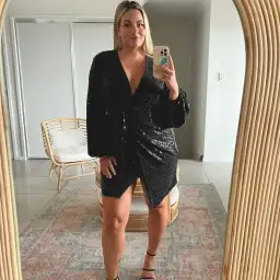 Sheike Galaxy Sequin Mini Dress Black Size 14 for rent on The Volte - image 3