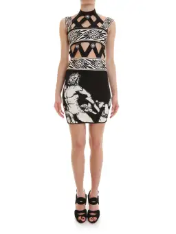 Fausto Puglisi Diamond Cutout Knit Mini Dress Print Size 36 / AU 6 for rent on The Volte - image 1
