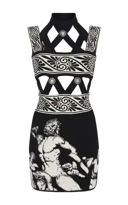 Fausto Puglisi Diamond Cutout Knit Mini Dress Print Size 36 / AU 6 for rent on The Volte - image 5