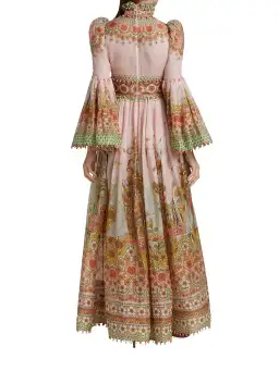 Zimmermann Kaleidoscope Bell Sleeve Dress Leo Zodiac Floral Print Size 1 / AU 10 for rent on The Volte - image 2