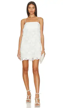 Zimmermann Raie Lace Flower Mini Dress Ivory Size 0 / AU 8 for rent on The Volte - image 1