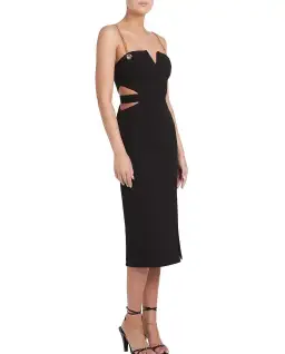 Rebecca Vallance Iman Cut Out Midi Dress Black Size 10
