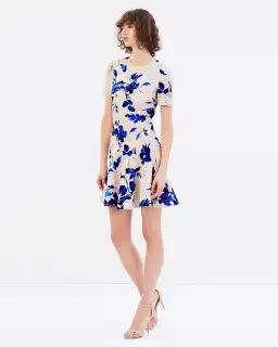 Lover Watercolour Scuba Mini Dress Floral Size AUS 8 US 4 for rent on The Volte - image 1