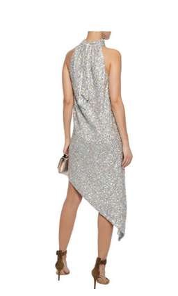 Anna Sui Asymmetric Sequin Embellished Chiffon Mini Dress Size 12 for rent on The Volte - image 2