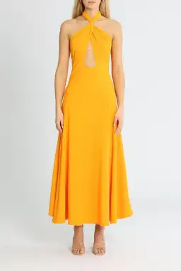 By Johnny Zina Midi Dress Orange Size 10 for rent on The Volte - image 1