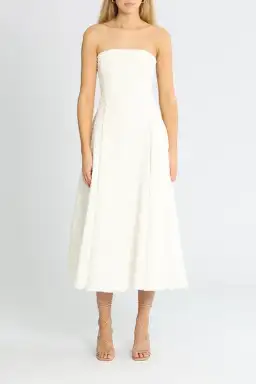 By Johnny Carrie Strapless Midi Dress White Size 10 for rent on The Volte - image 1