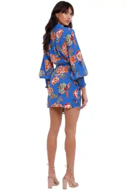 Elliatt Independence Dress Blue Multi Print Size AU 10 for rent on The Volte - image 3