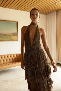 Sheike Galaxy Dress Metallic Gold Size 6 for rent on The Volte - image 3