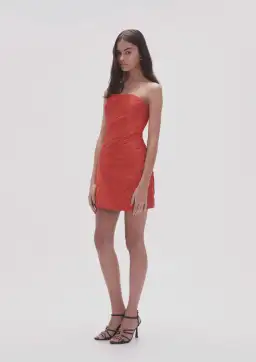 Aje Anima Ruched Mini Dress Red Size 6 for rent on The Volte - image 2