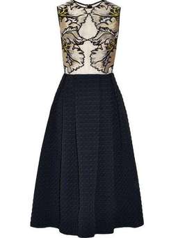 Erdem Shirlette Embroidered Organza And Matelassé Dress Size 12