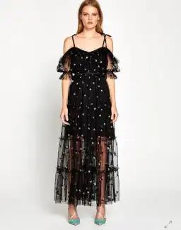 Alice McCall Moon Lover Midi Dress Black Size 8  for rent on The Volte - image 1