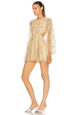 Alice McCall Magic Thinking Mini Dress Gold Size 8  for rent on The Volte - image 2
