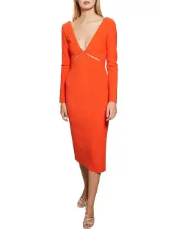 Bec & Bridge Ulla Long Sleeve Cut Out Dress Blood Orange Size 8  for rent on The Volte - image 1