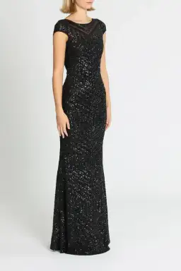 Langhem Ida Sequin Gown Black Size 14 for rent on The Volte - image 3
