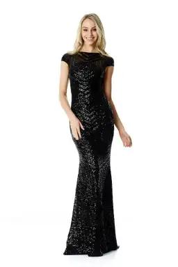 Langhem Ida Sequin Gown Black Size 14 for rent on The Volte - image 1