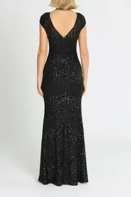 Langhem Ida Sequin Gown Black Size 14 for rent on The Volte - image 4