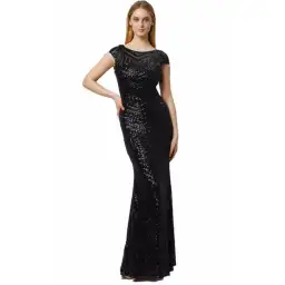 Langhem Ida Sequin Gown Black Size 18 for rent on The Volte - image 1