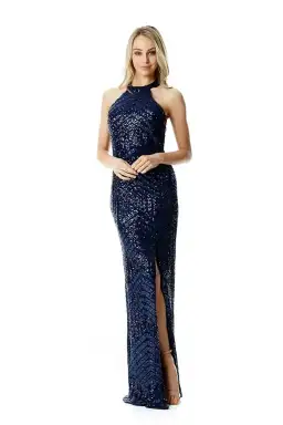 Langhem Julia Evening Gown Blue Size 10 for rent on The Volte - image 1