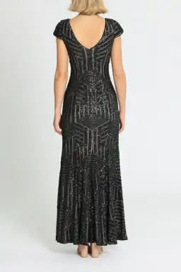 L'amour Karla Sequin Gown Black Size 12 for rent on The Volte - image 3