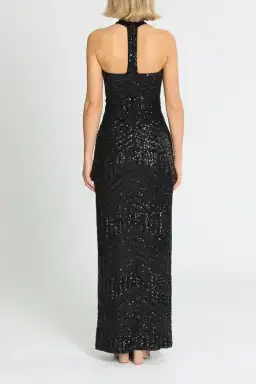 L'amour Diana Halter Gown Black Size AU 14 for rent on The Volte - image 3